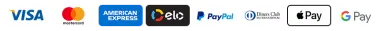 Hyväksytyt maksutavat: Visa, Mastercard, American Express, Elo, PayPal, Diners Club, Apple Pay ja Google Pay